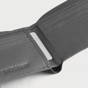 Voren Grey Leather Bi-fold Wallet