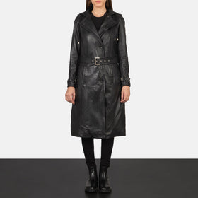 Fixon Hooded Black Trench Coat