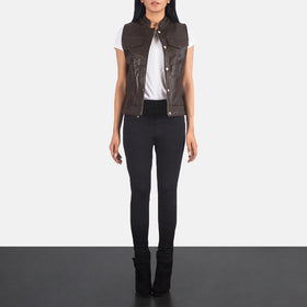 Rayne Moto Brown Leather Vest