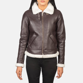 Sherilyn B-3 Maroon Leather Bomber Jacket