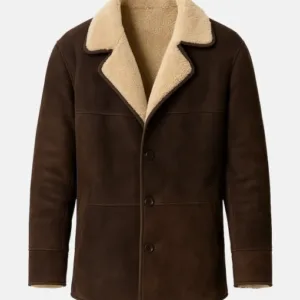 Dept. Q S01 Matthew Goode Brown Leather Coat