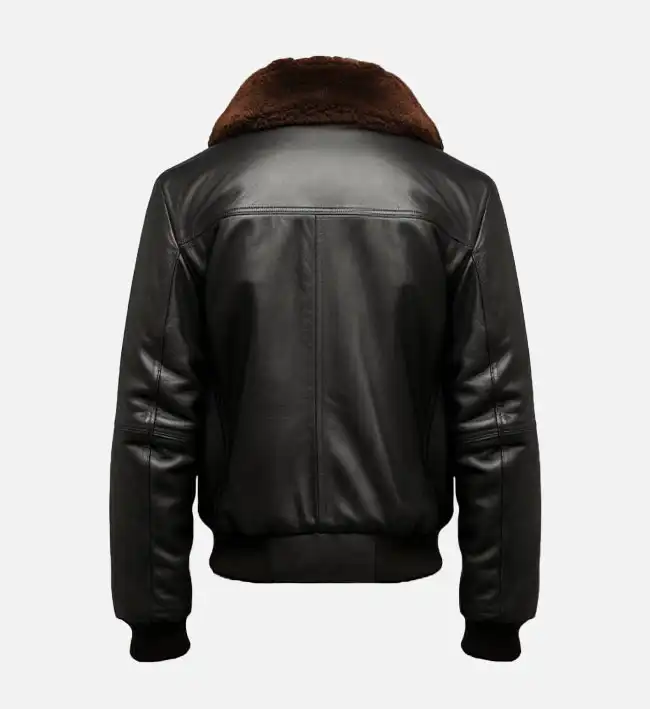 Mens-Classic-Black-Leather-Shearling-G1-Aviator-Flying-Bomber-Jacket