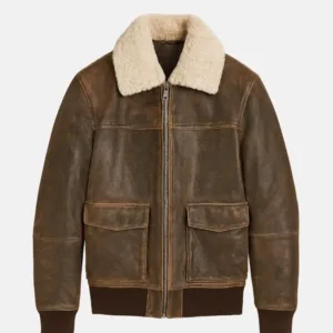 Mens Fellfoot Leather Aviator Jacket