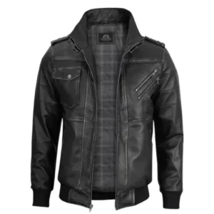 Men Geniune Fashion Black Jacket