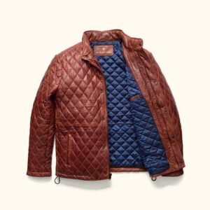 Highlands Quilted Leather Jacket (Whiskey Brown)