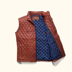 Highlands Quilted Leather Vest (Whiskey Brown)