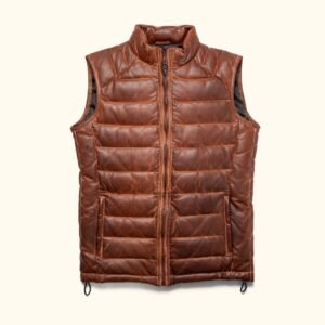 Bridger Leather Down Vest (Light Brown)