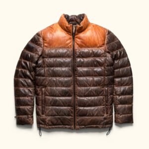 Bridger Leather Down Jacket (Tan&Brown)