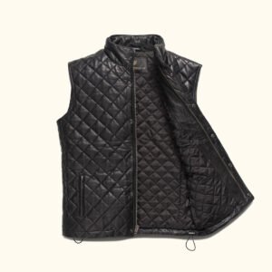 Highlands Quilted Leather vest (Black)