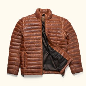 Bridger Leather Down Jacket (Light Brown)