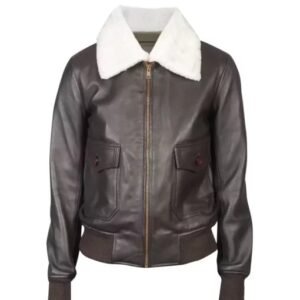 Women G-1 Brown Leather Bomber Jacket